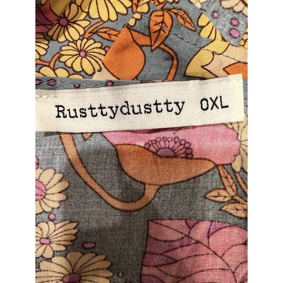 RusttyDustty Boho Floral Long Sleeve Button Front Shorts Romper Size 0XL - Picture 7 of 9